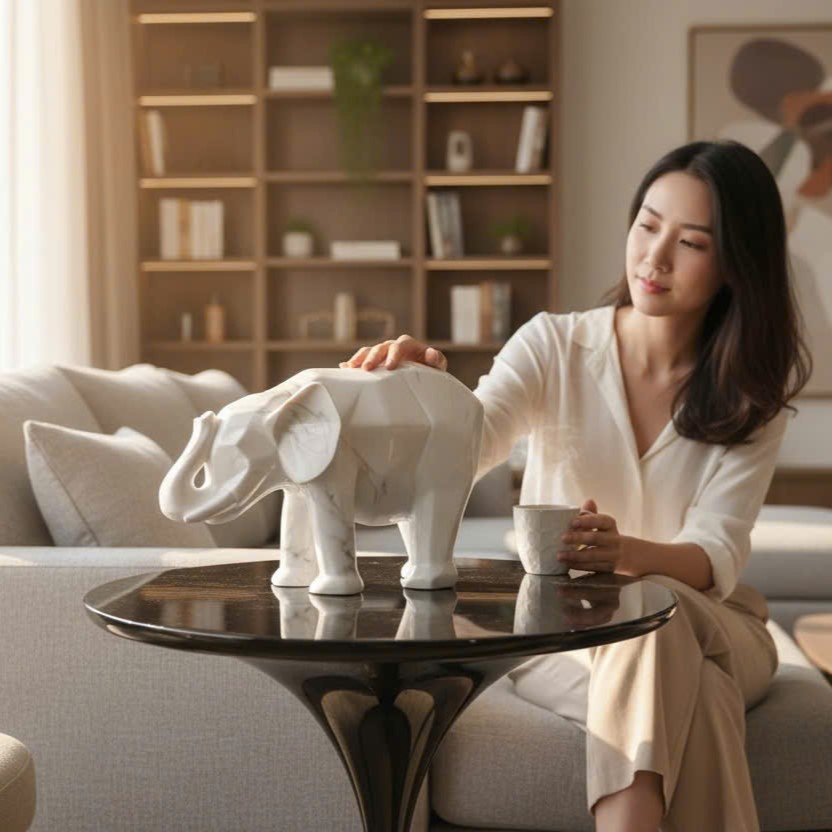 AS-03 - Faceted Elephant Sculpture