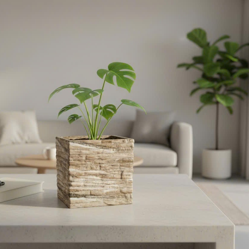 PL-10 - Ridged Cube Planter