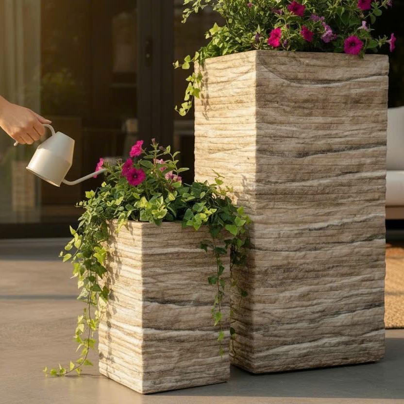 PL-11 - Striated Tower Planter
